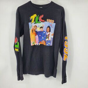 Vintage Cross Colours TLC 1992 Hip Hop Graphic Retro 90s Y2K Shirt Medium Grunge